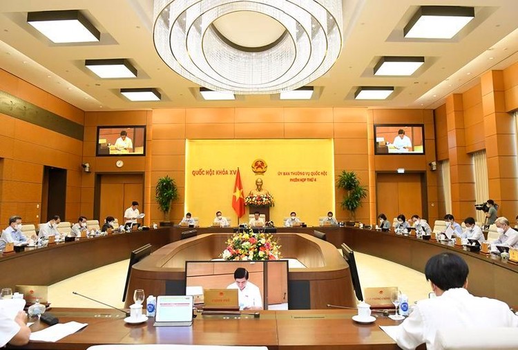 Toàn cảnh phiên họp của Ủy ban Thường vụ Quốc hội chiều 13/10 . Ảnh: Quochoi.vn