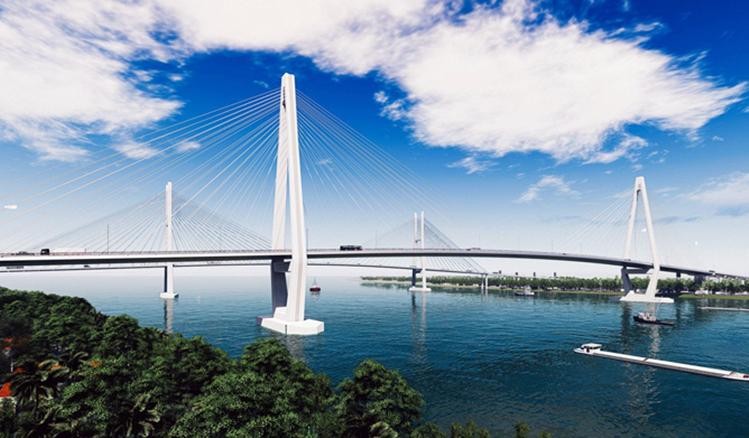 Tính tới cuối tháng 11, tổng sản lượng xây lắp Dự án Đầu tư xây dựng cầu Mỹ Thuận 2 đạt 2.112 tỷ đồng, tương đương 65,82% giá trị hợp đồng. Ảnh: Ban quản lý dự án 7