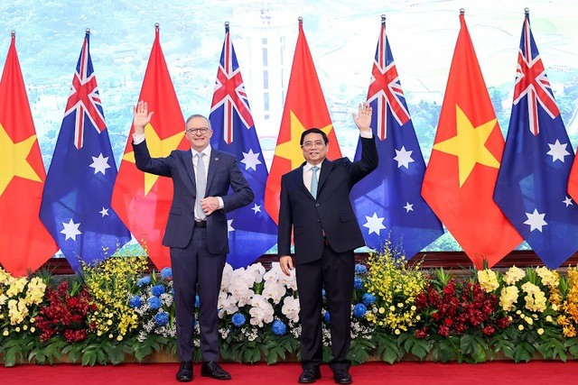 Thủ tướng Phạm Minh Chính chào đón Thủ tướng Australia Anthony Albanese lần đầu tiên thăm chính thức Việt Nam