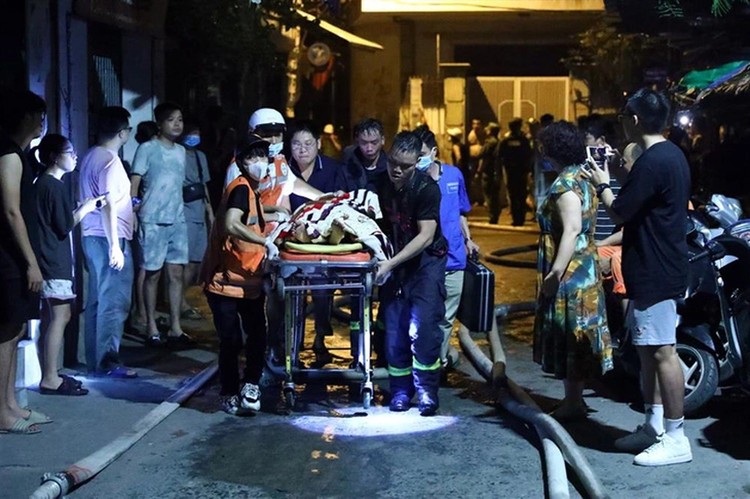 Hậu quả vụ cháy chung cư mini tại Hà Nội vô cùng lớn, số người tử vong là 56 người. Ảnh: Bộ Công an