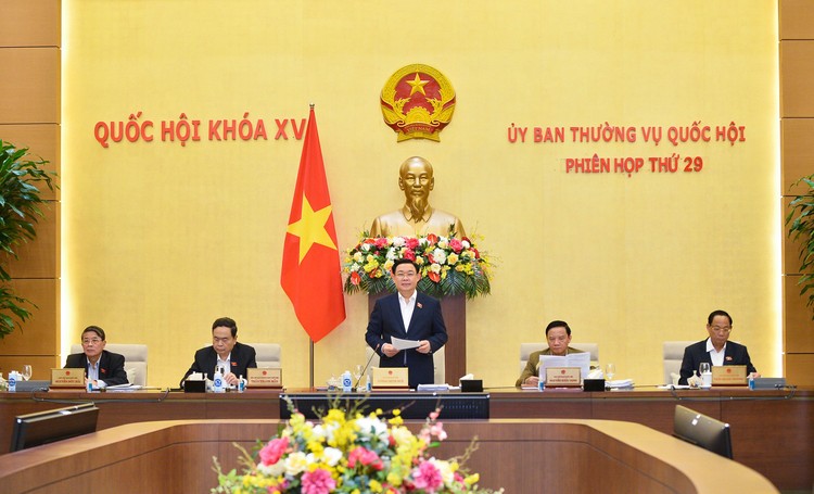 Chủ tịch Quốc hội Vương Đình Huệ phát biểu khai mạc Phiên họp thứ 29