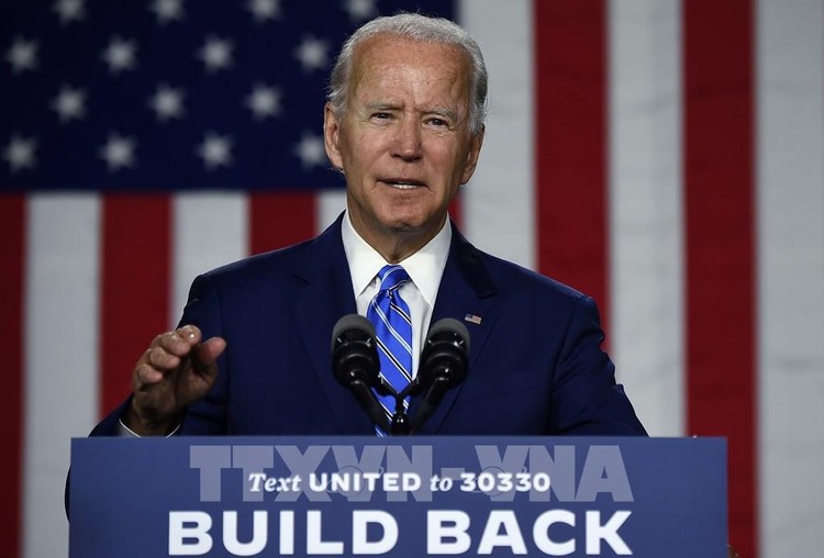 Ứng viên tranh cử Tổng thống Mỹ của đảng Dân chủ Joe Biden phát biểu tại một sự kiện ở Wilmington, Delaware (Mỹ) ngày 14/7/2020. Ảnh: AFP/TTXVN