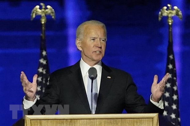 Ông Joe Biden trong bài phát biểu tại Wilmington, bang Delaware ngày 7/11/2020. (Ảnh: AFP/TTXVN)