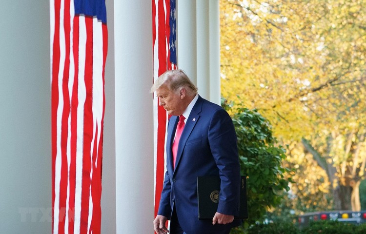 Tổng thống Mỹ Donald Trump tại Nhà Trắng ở Washington, DC, ngày 13/11/2020. (Ảnh: AFP/TTXVN)