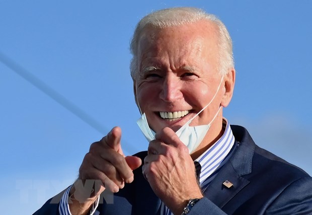Ứng viên Tổng thống đảng Dân chủ Mỹ Joe Biden trong cuộc vận động tranh cử. (Ảnh: AFP/TTXVN)