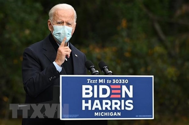 Ông Joe Biden trong cuộc vận động bầu cử ở Grand Rapids, bang Michigan ngày 2/10/2020. (Nguồn: AFP/TTXVN)