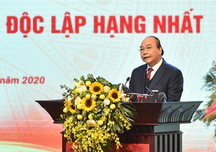 Thủ tướng Nguyễn Xuân Phúc phát biểu tại chương trình kỷ niệm - Ảnh: VGP/Quang Hiếu