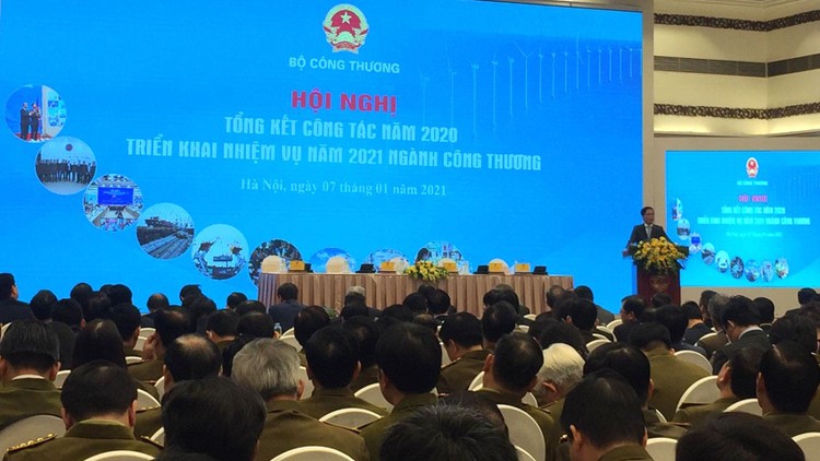 Toàn cảnh Hội nghị Tổng kết công tác năm 2020, triển khai nhiệm vụ năm 2021 ngành Công Thương. Ảnh: Việt Anh