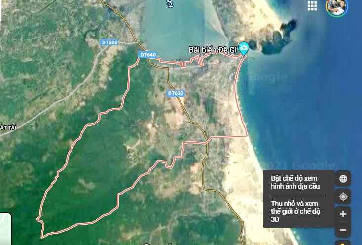 Dự án Khu tái định cư thôn An Quang, xã Cát Khánh, huyện Phù Cát, tỉnh Bình Định phục vụ Dự án Đường ven biển (ĐT.639), đoạn Cát Tiến - Đề Gi có tổng mức đầu tư trên 130 tỷ đồng. Ảnh Google map