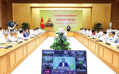 Thủ tướng Phạm Minh Chính chủ trì phiên họp thứ 2 của Ủy ban Quốc gia về chuyển đổi số. Ảnh: Nhật Bắc
