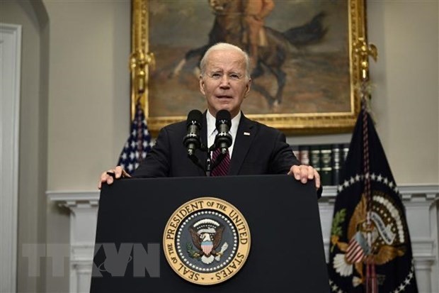 Tổng thống Mỹ Joe Biden tại một cuộc họp báo ở Washington, DC. (Ảnh: AFP/TTXVN)