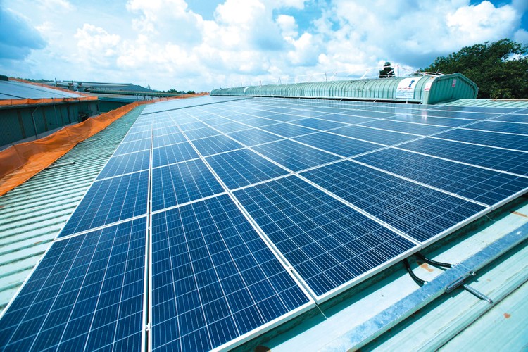 Theo Quy hoạch điện VIII, mục tiêu đến năm 2030 có 50% các tòa nhà công sở và 50% nhà dân sử dụng điện mặt trời mái nhà. Ảnh: KTG