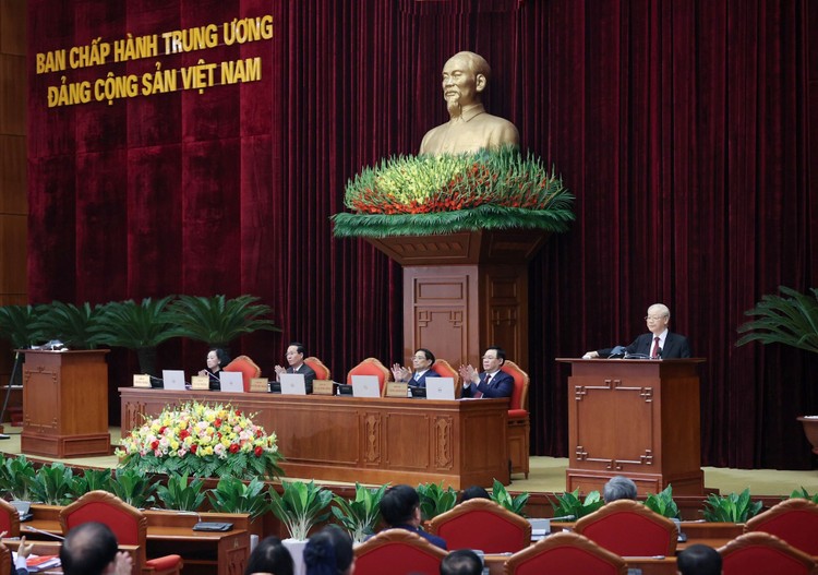Hội nghị lần thứ 8 Ban Chấp hành Trung ương Đảng khóa XIII khai mạc trọng thể tại Thủ đô Hà Nội. Ảnh: Quý Bắc