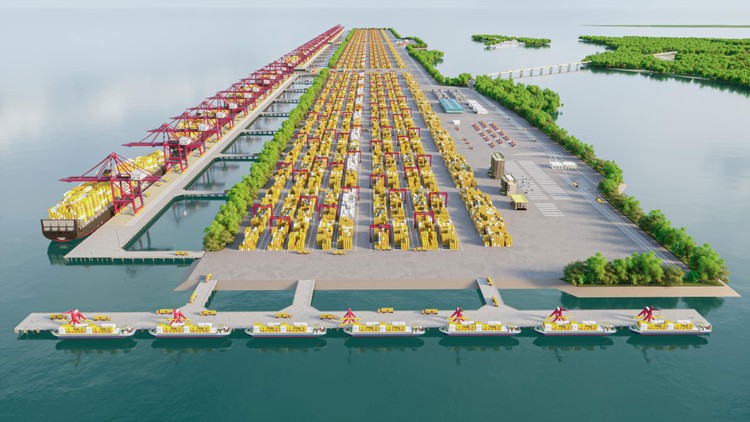 Bộ Giao thông vận tải đã đề xuất bổ sung cảng trung chuyển quốc tế Cần Giờ vào quy hoạch tổng thể phát triển hệ thống cảng biển Việt Nam và nằm trong danh sách ưu tiên đầu tư. Ảnh: Huyền Trang
