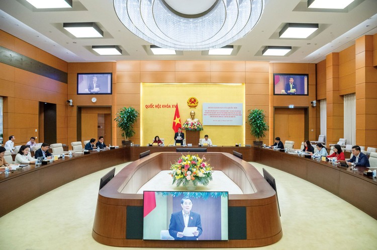 Phó Chủ tịch Quốc hội Nguyễn Đức Hải chủ trì cuộc làm việc giữa Đoàn giám sát chuyên đề của Quốc hội và Chính phủ. Ảnh: Thanh Hải