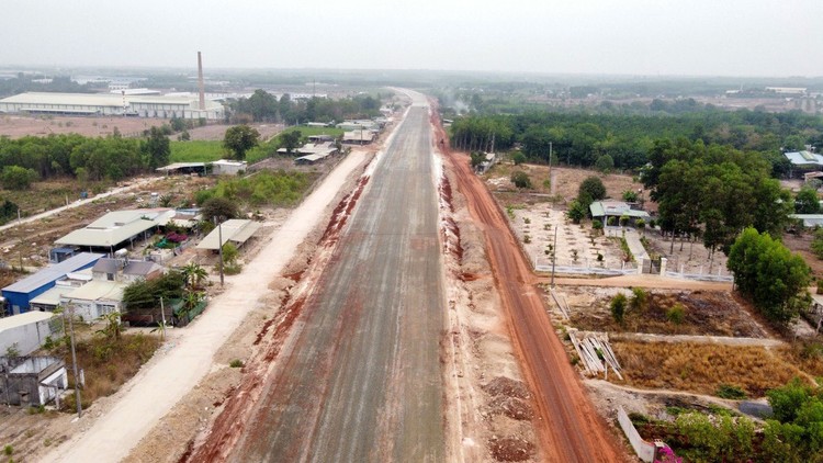 Dự án thành phần 3 cao tốc Biên Hòa - Vũng Tàu có chiều dài tuyến 19,5 km, tổng mức đầu tư hơn 4.963 tỷ đồng. Ảnh: Như Nguyệt
