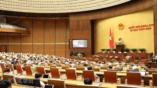 Quốc hội thảo luận tại Hội trường về Dự thảo Luật Doanh nghiệp (sửa đổi) sáng ngày 21/5/2020 (ảnh: QH)