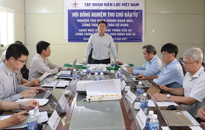 Hội đồng nghiệm thu cấp chủ đầu tư diễn ra ngày 11/3, tại Ninh Thuận (ảnh: EVN)